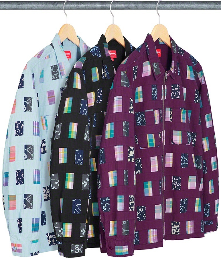 Patchwork Zip Up Shirt